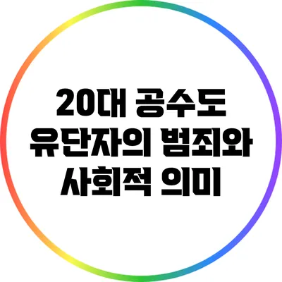 20대 공수도 유단자의 범죄와 사회적 의미