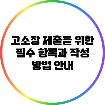 고소장 제출을 위한 필수 항목과 작성 방법 안내