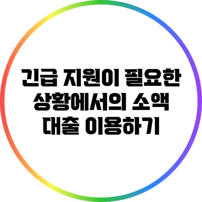 긴급 지원이 필요한 상황에서의 소액 대출 이용하기