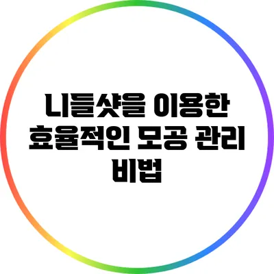 니들샷을 이용한 효율적인 모공 관리 비법