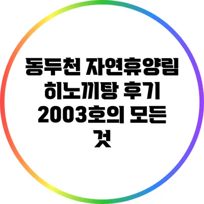 동두천 자연휴양림 히노끼탕 후기: 2003호의 모든 것