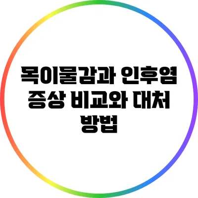 목이물감과 인후염: 증상 비교와 대처 방법
