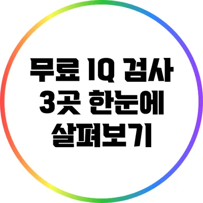 무료 IQ 검사: 3곳 한눈에 살펴보기