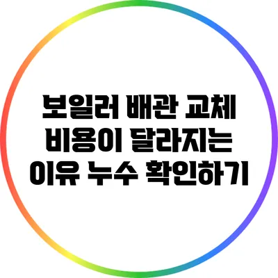 보일러 배관 교체 비용이 달라지는 이유: 누수 확인하기