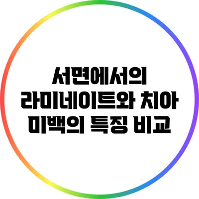 서면에서의 라미네이트와 치아 미백의 특징 비교