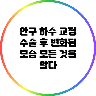 안구 하수 교정 수술 후 변화된 모습: 모든 것을 알다