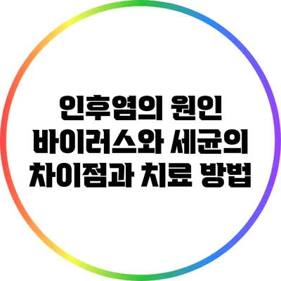 인후염의 원인 : 바이러스와 세균의 차이점과 치료 방법