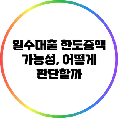 일수대출 한도증액 가능성, 어떻게 판단할까?
