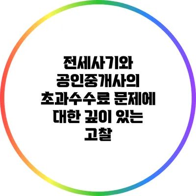 전세사기와 공인중개사의 초과수수료 문제에 대한 깊이 있는 고찰