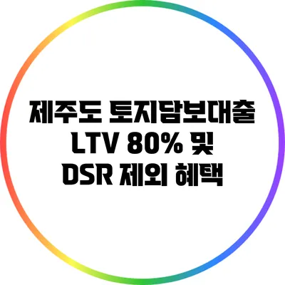 제주도 토지담보대출: LTV 80% 및 DSR 제외 혜택