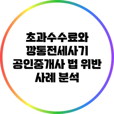 초과수수료와 깡통전세사기: 공인중개사 법 위반 사례 분석