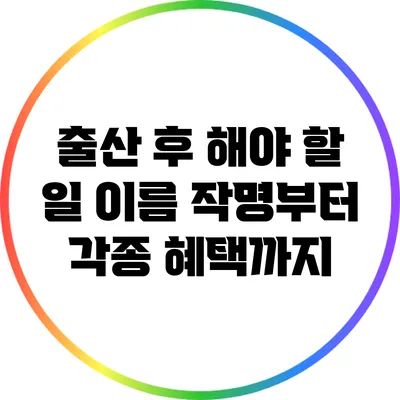 출산 후 해야 할 일: 이름 작명부터 각종 혜택까지