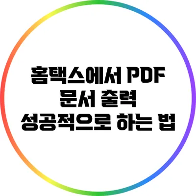 홈택스에서 PDF 문서 출력 성공적으로 하는 법