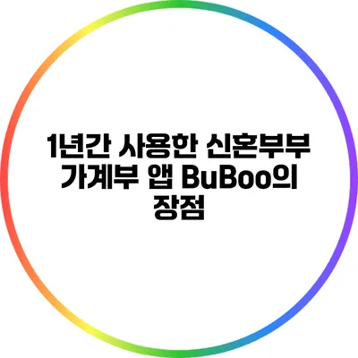 1년간 사용한 신혼부부 가계부 앱 BuBoo의 장점