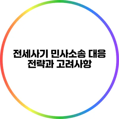 전세사기 민사소송: 대응 전략과 고려사항