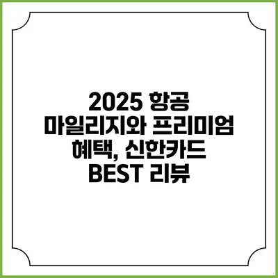 2025 항공 마일리지와 프리미엄 혜택, 신한카드 BEST 리뷰