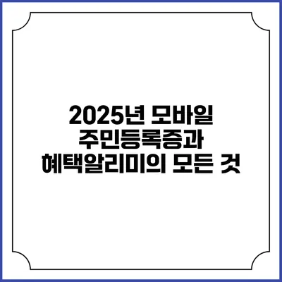 2025년 모바일 주민등록증과 혜택알리미의 모든 것