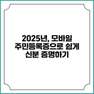 2025년, 모바일 주민등록증으로 쉽게 신분 증명하기