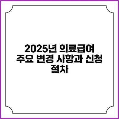 2025년 의료급여 주요 변경 사항과 신청 절차