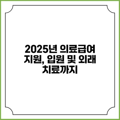 2025년 의료급여 지원, 입원 및 외래 치료까지