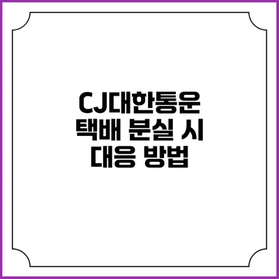 CJ대한통운 택배 분실 시 대응 방법