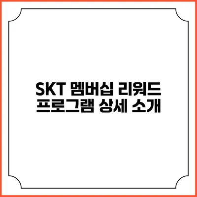 SKT 멤버십 리워드 프로그램 상세 소개