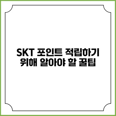 SKT 포인트 적립하기 위해 알아야 할 꿀팁