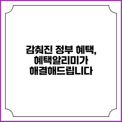 감춰진 정부 혜택, 혜택알리미가 해결해드립니다