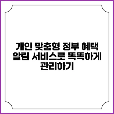 개인 맞춤형 정부 혜택 알림 서비스로 똑똑하게 관리하기