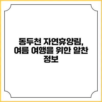 동두천 자연휴양림, 여름 여행을 위한 알찬 정보
