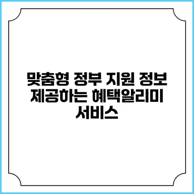 맞춤형 정부 지원 정보 제공하는 혜택알리미 서비스