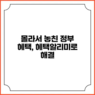 몰라서 놓친 정부 혜택, 혜택알리미로 해결