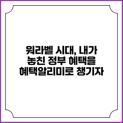 워라벨 시대, 내가 놓친 정부 혜택을 혜택알리미로 챙기자
