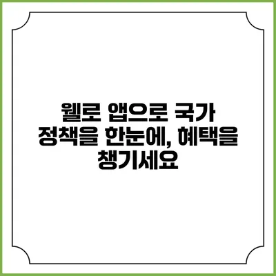 웰로 앱으로 국가 정책을 한눈에, 혜택을 챙기세요