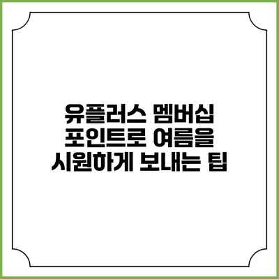 유플러스 멤버십 포인트로 여름을 시원하게 보내는 팁