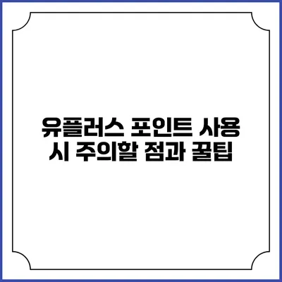 유플러스 포인트 사용 시 주의할 점과 꿀팁