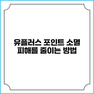 유플러스 포인트 소멸 피해를 줄이는 방법