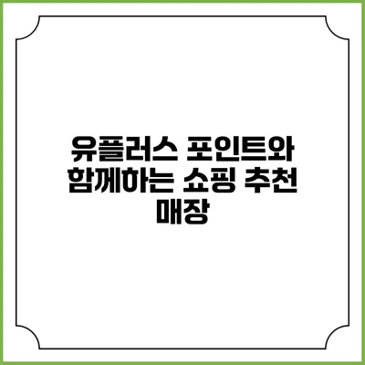 유플러스 포인트와 함께하는 쇼핑 추천 매장
