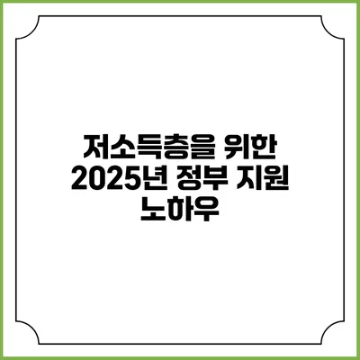 저소득층을 위한 2025년 정부 지원 노하우