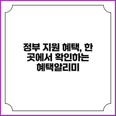 정부 지원 혜택, 한 곳에서 확인하는 혜택알리미