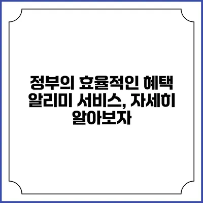 정부의 효율적인 혜택 알리미 서비스, 자세히 알아보자