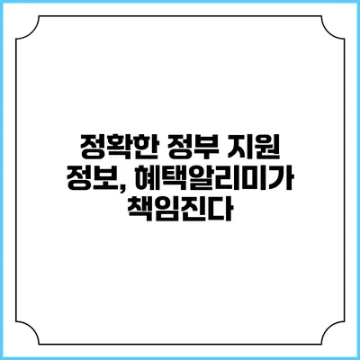 정확한 정부 지원 정보, 혜택알리미가 책임진다