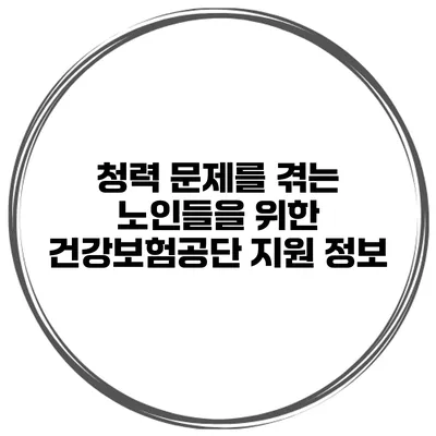 청력 문제를 겪는 노인들을 위한 건강보험공단 지원 정보
