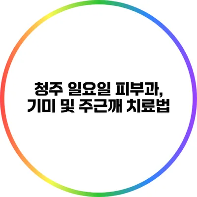 청주 일요일 피부과, 기미 및 주근깨 치료법