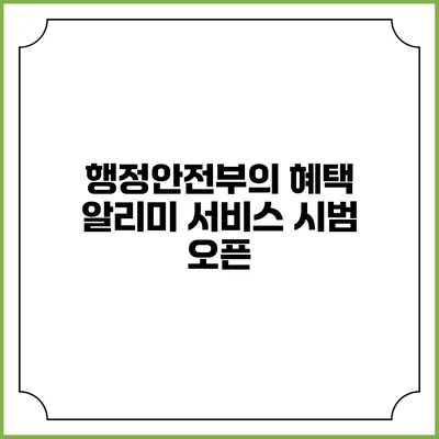 행정안전부의 혜택 알리미 서비스 시범 오픈