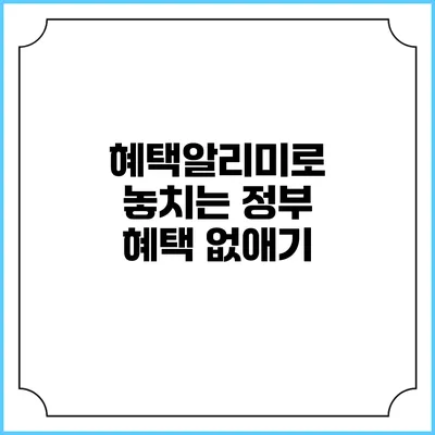 혜택알리미로 놓치는 정부 혜택 없애기