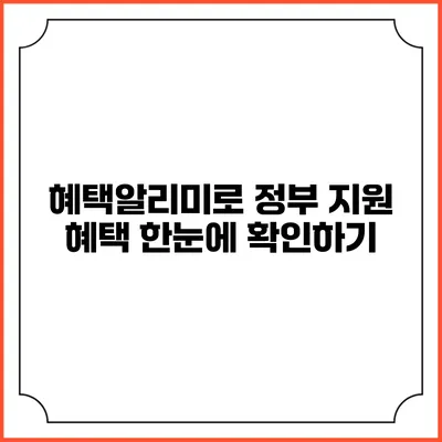 혜택알리미로 정부 지원 혜택 한눈에 확인하기
