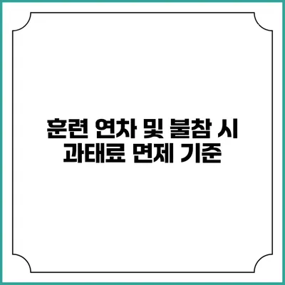 훈련 연차 및 불참 시 과태료 면제 기준