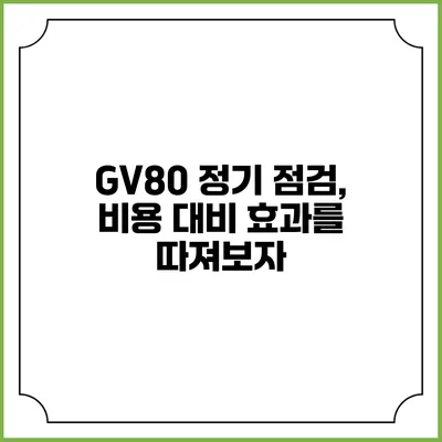 GV80 정기 점검, 비용 대비 효과를 따져보자