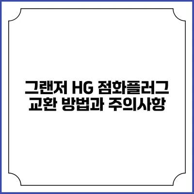 그랜저 HG 점화플러그 교환 방법과 주의사항